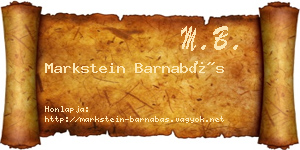 Markstein Barnabás névjegykártya